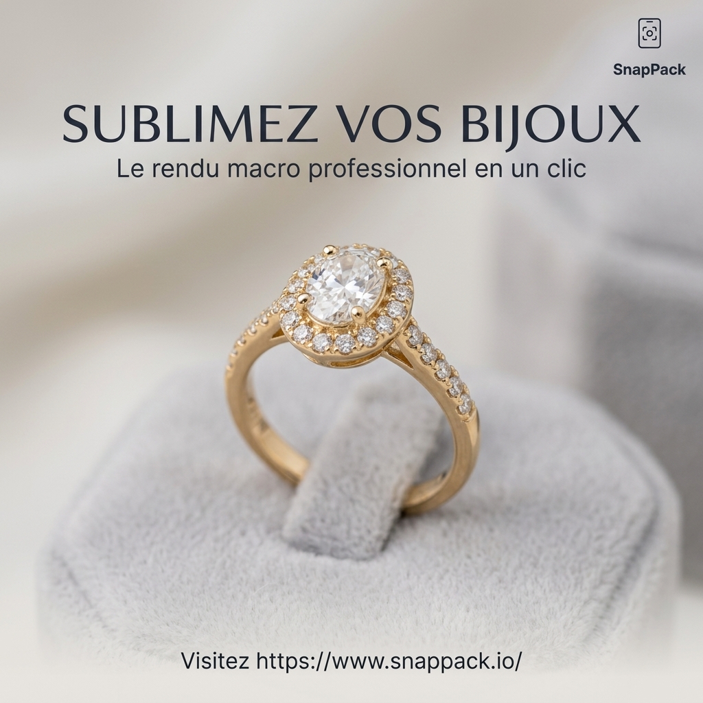 Bijoux : Révélez chaque éclat avec nos rendus macros professionnels par IA