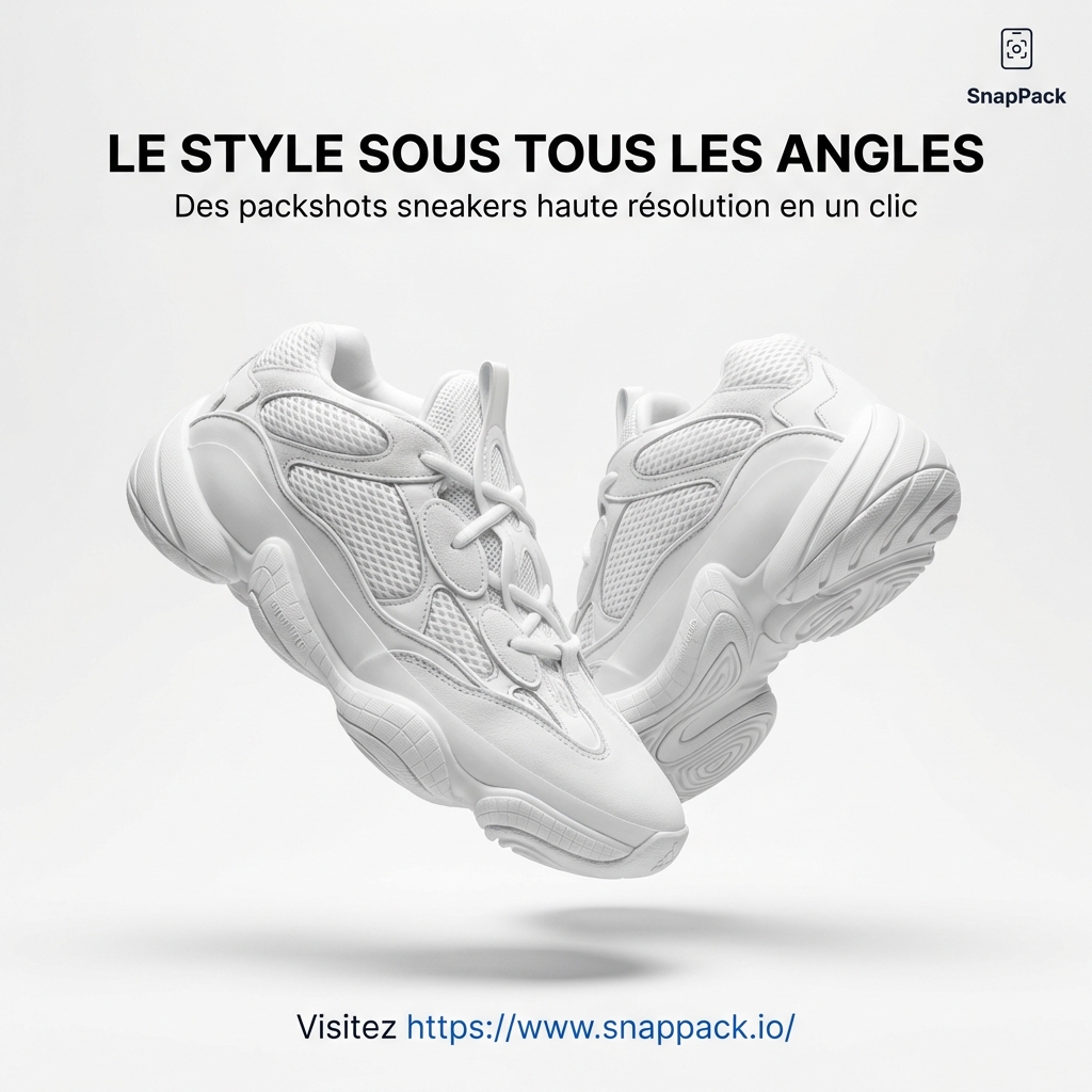 Boostez vos ventes de sneakers : l'art des packshots 4K avec l'IA SnapPack
